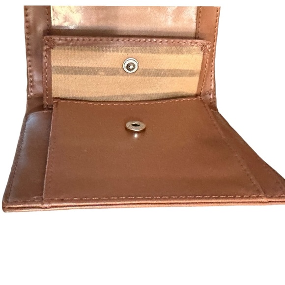 Tan & Brown COACH Signature Canvas Tri-Fold Wallet with Tan Interior - Picture 11 of 16
